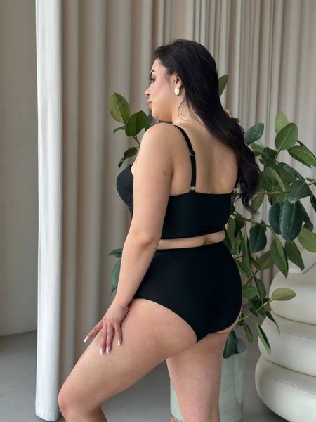 Роздільний купальник PLUS SIZE з високими плавками, твердими чашками в чорному кольорі SW1441/1-5XL фото