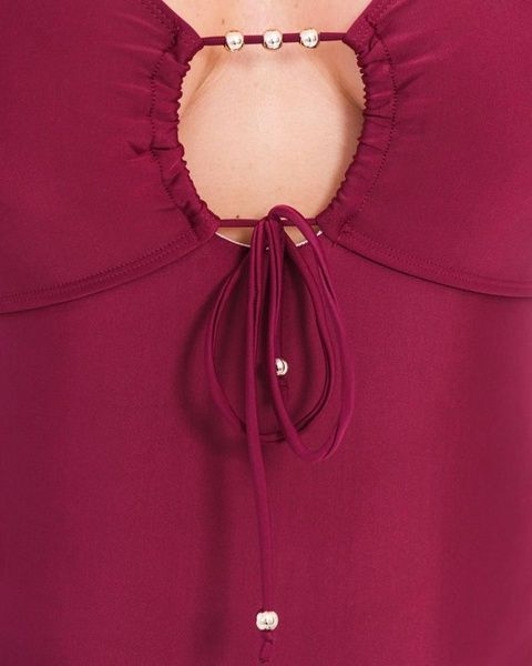 Суцільний купальний PLUS SIZE з підтримкою грудей в кольорі бордо SW1377-L фото