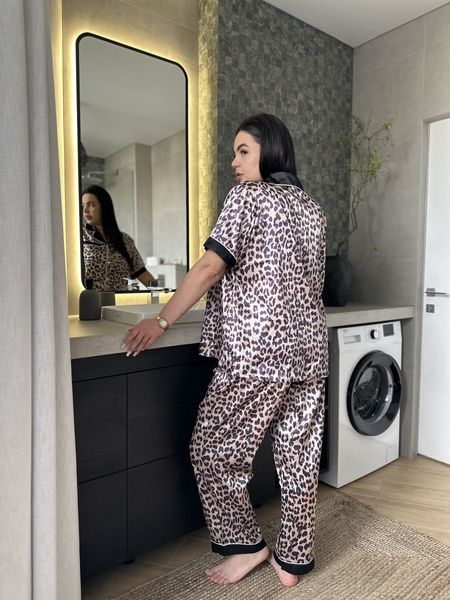 Піжама з леопардовим принтом PLUS SIZE з сорочкою та штанами (DO3627) DO3627-5XL фото