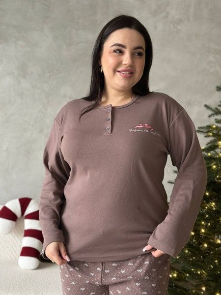 Тепла жіноча піжама PLUS SIZE з мікрофлісу DO3920-4XL фото