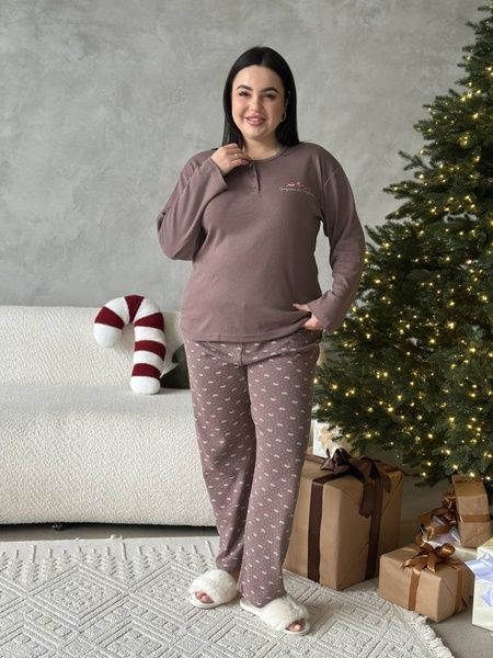 Тепла жіноча піжама PLUS SIZE з мікрофлісу DO3920-4XL фото