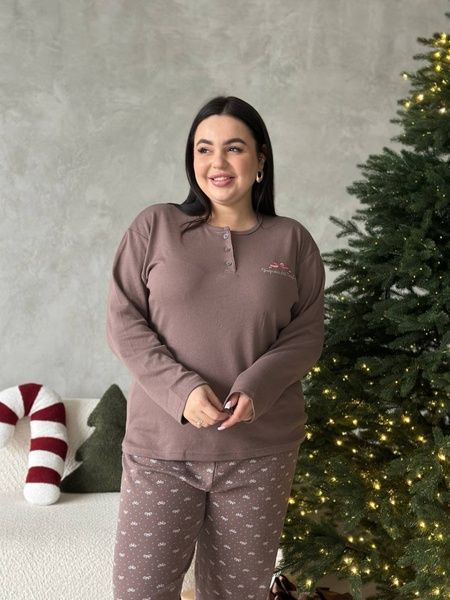 Тепла жіноча піжама PLUS SIZE з мікрофлісу DO3920-4XL фото