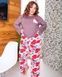 Коричнева піжама з яскравим візерунком PLUS SIZE DO2076-4XL/5XL фото 3