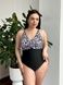 Суцільний чорний купальник PLUS SIZE леопардовий принт SW3495-5XL фото 1