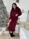Теплий жіночий махровий бордовий халат PLUS SIZE DO2614/3-4XL фото 6