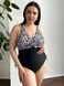 Суцільний чорний купальник PLUS SIZE леопардовий принт SW3495-5XL фото 9