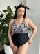 Суцільний чорний купальник PLUS SIZE леопардовий принт SW3495-5XL фото 7