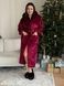 Теплий жіночий махровий бордовий халат PLUS SIZE DO2614/3-4XL фото 9
