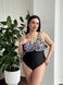 Суцільний чорний купальник PLUS SIZE леопардовий принт SW3495-5XL фото 4