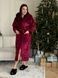 Теплий жіночий махровий бордовий халат PLUS SIZE DO2614/3-4XL фото 7