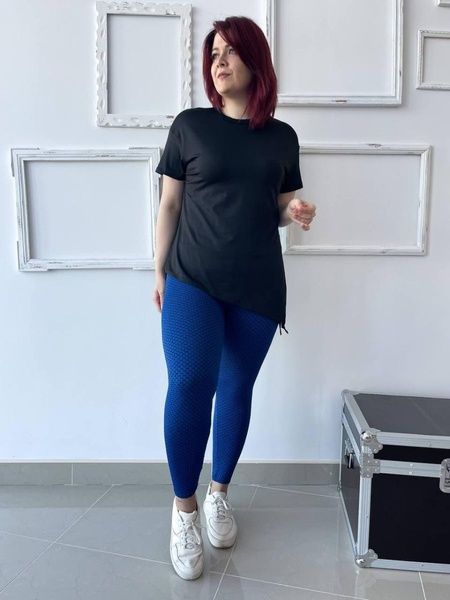 Спортивні сині фітнес лосини plus size FS1638/1-2XL фото