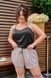 Чорна шовкова піжама з рожевими шортами PLUS SIZE DO2409-XL фото 3
