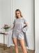 Велюрова сіра піжама трійка з халатом DO2822/1-XL-2XL фото 8