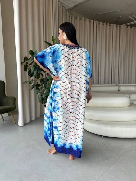 Легка максі сукня-туніка етно принт PLUS SIZE для відпочинку (SW673) SW673-універсальний фото