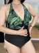 Чорний суцільний купальникPLUS SIZE з тропічним принтом з утяжкою SW3684-XL фото 6