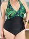 Чорний суцільний купальникPLUS SIZE з тропічним принтом з утяжкою SW3684-XL фото 11